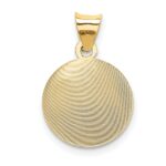14K with Rose and White Rhodium Diamond-cut Baptism Round Pendant - Image 4