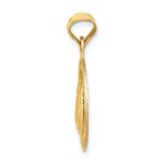 14k Polished and Diamond-cut Baptism Round Pendant - Image 2