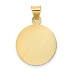 14k Polished and Diamond-cut Baptism Round Pendant - Image 4