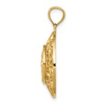 14k Polished Diamond-cut Angel Medal Round Pendant - Image 2