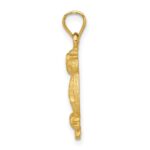 14k Satin Diamond-cut Owl Pendant - Image 2