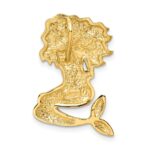 14k and White Rhodium Satin Diamond-cut Mermaid Omega Slide - Image 3