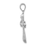 14k White Gold Polished Diamond-cut Fancy Cross Pendant - Image 2