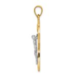 14k Two-tone Polished Celtic INRI Crucifix Pendant - Image 2