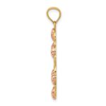 14K Two-Tone with White Rhodium Our Lady Of Guadalupe with Flowers Oval Pendant - Image 2
