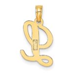 14KY Script Letter L Initial Pendant - Image 4
