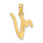 14KY Script Letter V Initial Pendant - Image 4