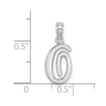 14KW White Gold Script Letter O Initial Pendant - Image 3