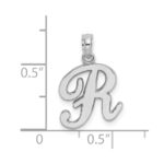 14KW White Gold Script Letter R Initial Pendant - Image 3