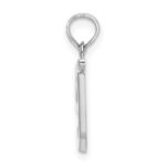 14KW White Gold Script Letter T Initial Pendant - Image 2
