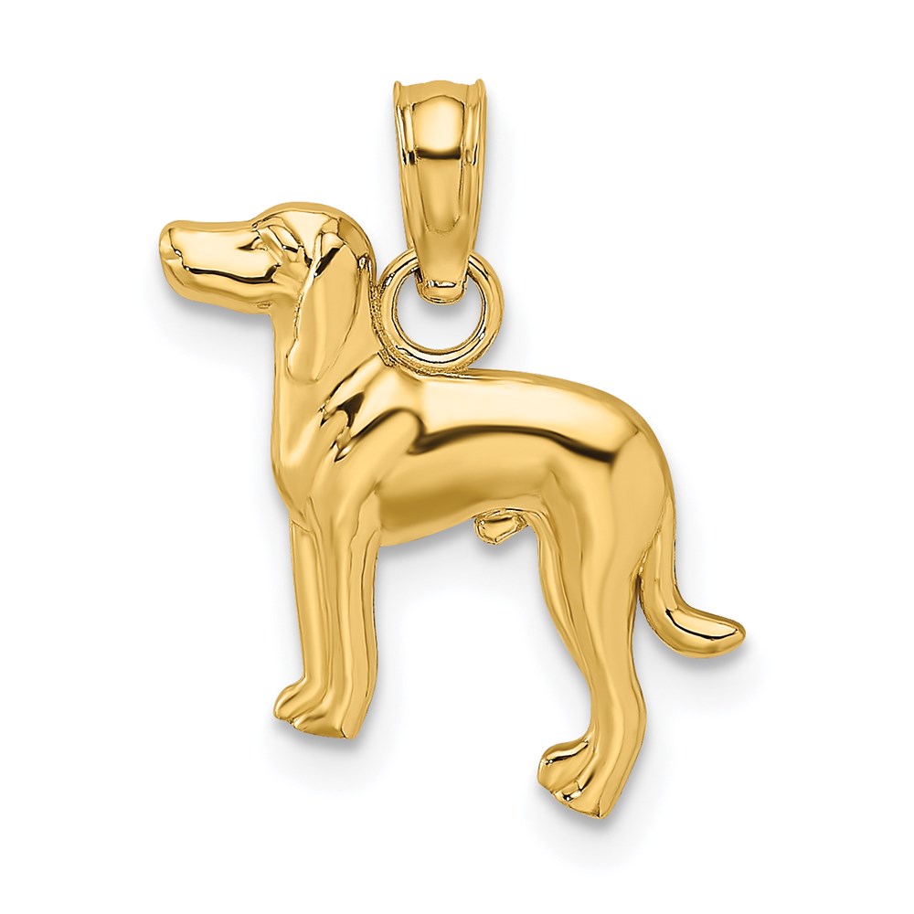 K6453.jpg 14K Polished Greyhound Dog Charm - Image 1