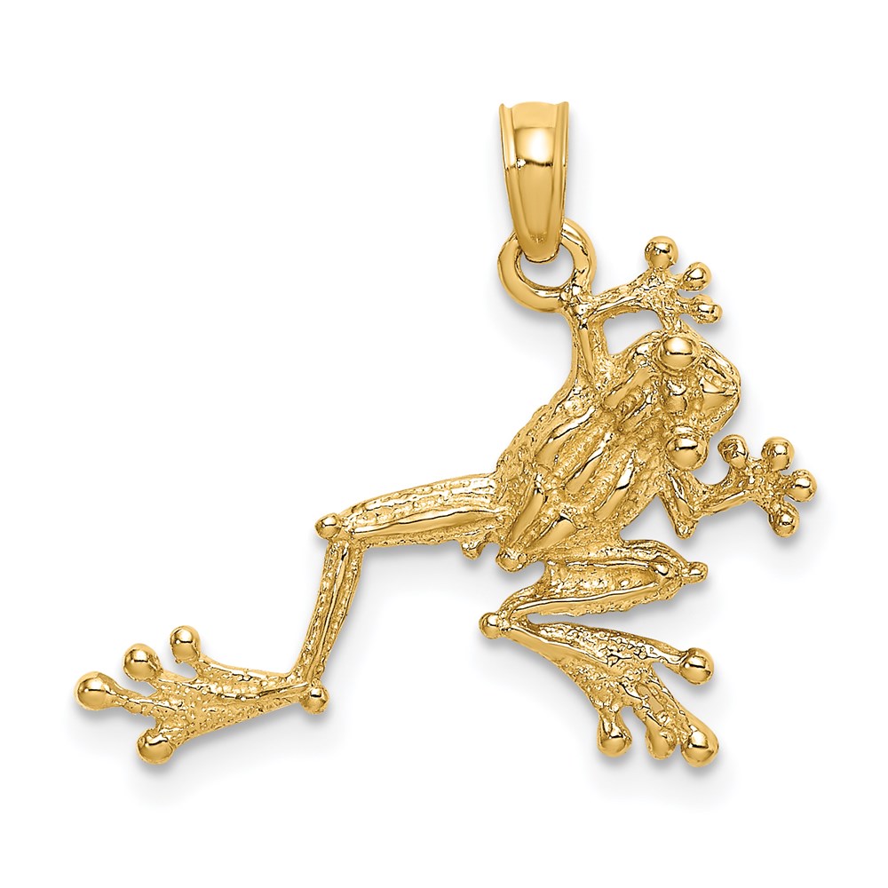 K6481.jpg 14K 2-D Textured Frog Charm - Image 1
