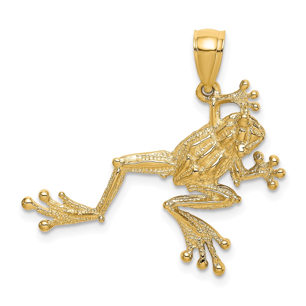 K6482.jpg 14K 2-D Textured Frog Charm - Image 1