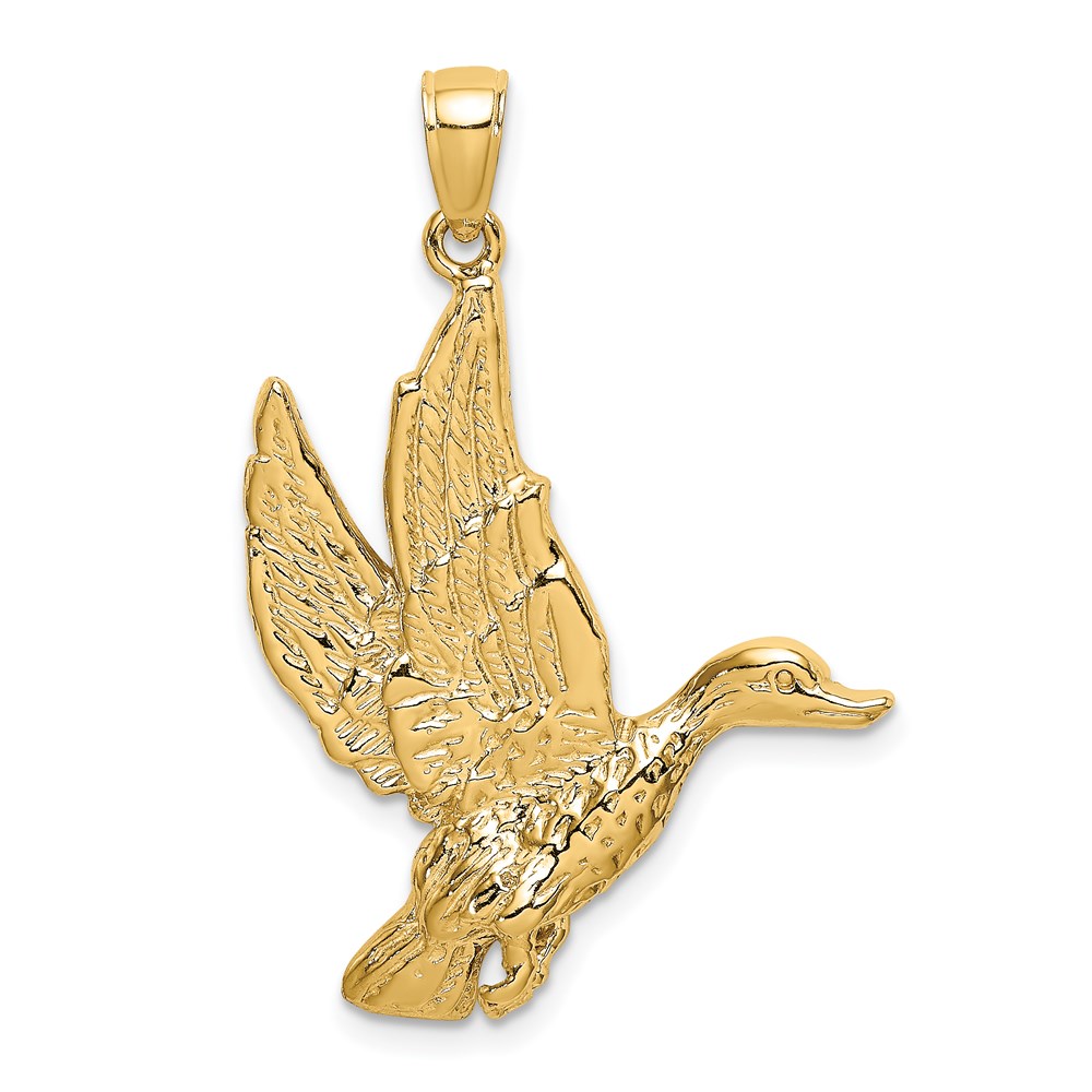 K6505.jpg 14K Flying Mallard Duck Charm - Image 1