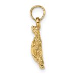 14K 3-D Polished Land Turtle Charm - Image 2