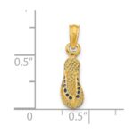 14k  3-D Blue Enamel Single Flip-Flop Charm - Image 2