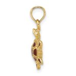 14K Small 3-D Brown Enameled Tortoise Charm - Image 2