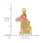 14K 3-D Beach Chair with Pink Enameled Umbrella Charm - Image 4