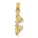 14K Orange Enameled Butterfly Sunglasses Charm - Image 3