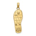 14K and White Rhodium 3-D Enameled Palm Tree and Bucket on Flip-Flop Charm - Image 4