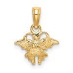 14K Enameled Mini Pink Butterfly Charm - Image 3