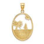 14K Enamel Dolphin Jumping In Beach Scene Charm - Image 4