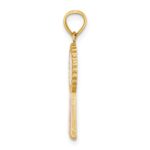 14K GREATEST MOM Enameled Pink Ribbon Charm - Image 2