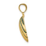 14K Blue Enamel Scallop Shell Charm - Image 2