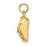 14K and White Rhodium 3-D Light Blue Enamel Baby Shoe Charm - Image 2
