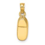 14K and White Rhodium 3-D Light Blue Enamel Baby Shoe Charm - Image 4