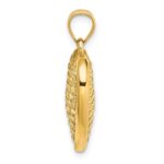 14K 3-D Diamond-cut Puffed Heart Charm - Image 2