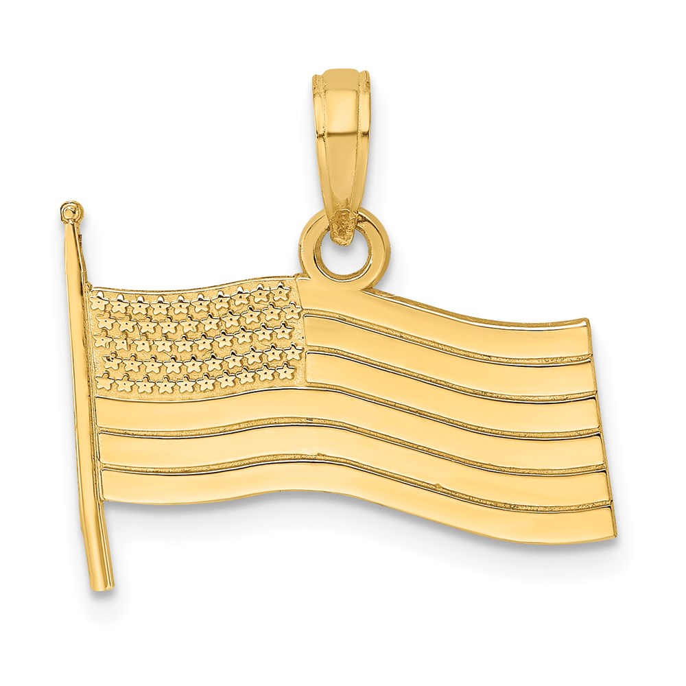 K7255.jpg 14K American Flag Charm - Image 1