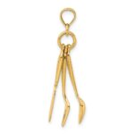 14K 3-D Moveable Knife, Fork, and Spoon Charm - Image 2