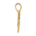 14K 2-D Textured Humpback Whale Charm - Image 2