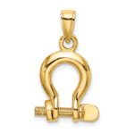 14K 3-D Medium Shackle Link with Moveable Screw Charm - Image 4