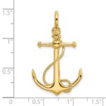 14K 3-D Anchor with Long T-Bar and Shackle Bail Charm - Image 3