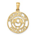 14K ST. GEORGE ISLAND with DOLPHINS Circle Charm - Image 4