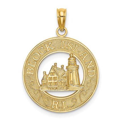 14K BLOCK ISLAND RI with Lighthouse Charm