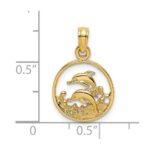 14K Two Dolphins in Circle Charm - Image 3