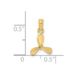 14K 3-D with 3 Blades Mini Propeller Charm - Image 3