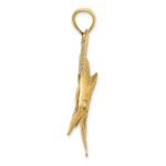 14K Large 2-D Polished and Satin Blue Marlin Charm - Image 2