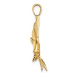 14K 2-D Polished and Satin Striped Marlin Charm - Image 2