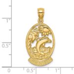 14K TURKS AND CAICOS with Dolphin Sunset Scene Charm - Image 3