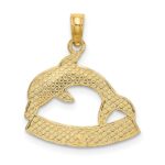 14K 2-D CURACAO Under Polished Dolphin Charm - Image 4