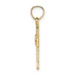 14K Cut-Out Cross with Heart Charm - Image 2