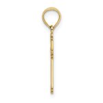 14K Textured with Center Heart Small Cross Charm - Image 2