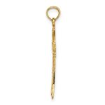 14K Polished and Engraved Cross with Heart Charm - Image 2