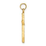 14K Diamond-cut with Tapered Ends Cross Charm - Image 2