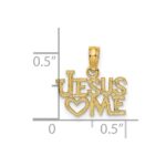 14K Polished and Textured JESUS HEART ME Charm - Image 3