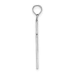 14K White Gold 3-D and Polished Stick Cross Charm - Image 2